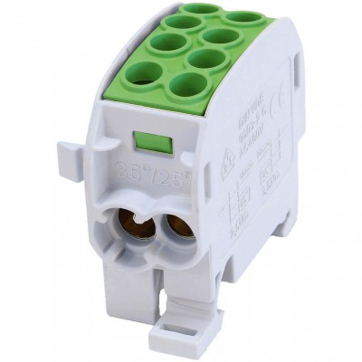 SIMET 81502005 Blok rozdzielczy-odgałęźny Al/Cu 80210 jednobiegunowy 35 mm² SCB 35 /Zielony/