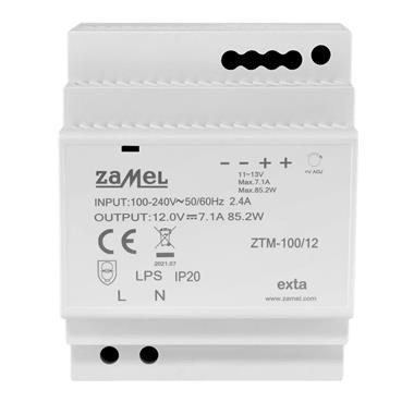ZAMEL Zasilacz impulsowy na szyne DIN 100W 12V DC ZTM-100/12