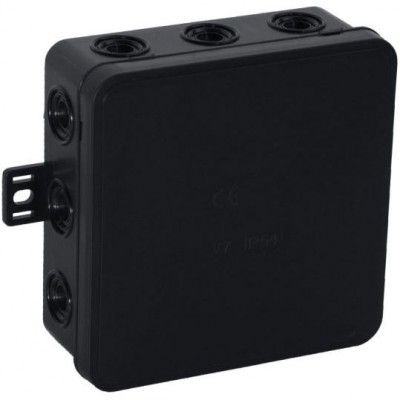 VIPLAST Puszka natynkowa hermetyczna IP54 odgałęźna V7 /100x100x41mm/ Czarny