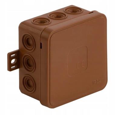 VIPLAST 036-02 Puszka natynkowa instalacyjna typu klik IP54 brązowa /85x85x41/ 036-02