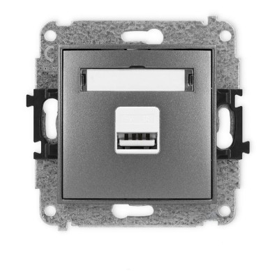 Mechanizm ładowarki USB pojedynczej USB A, 5W max., 5V, 1A Grafitowy Karlik ICON - 11ICUSB-1