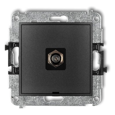 11IGFBO-1 Mechanizm gniazda antenowego pojedynczego typu F (SAT) niklowany, bez pola opisowego Grafitowy