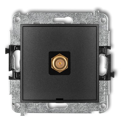 11IGFBO-1.1 Mechanizm gniazda antenowego pojedynczego typu F (SAT) pozłacany, bez pola opisowego Grafitowy