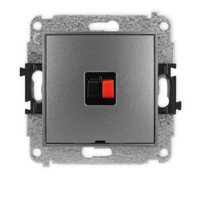 Mechanizm gniazda głośnikowego pojedynczego, bez pola opisowego Grafitowy Karlik ICON - 11IGGBO-1