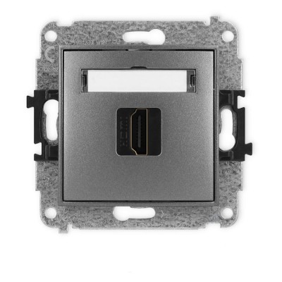 Mechanizm gniazda pojedynczego HDMI 2.0, 4K Grafitowy Karlik ICON - 11IHDMI-3