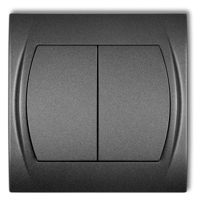 Łącznik jednobiegunowy ze schodowym (dwa klawisze bez piktogramów, wspólne zasilanie) Grafitowy Karlik LOGO - 11LWP-10.11