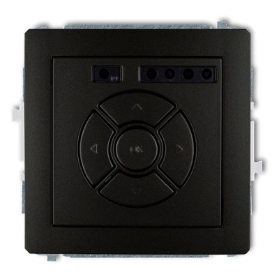 12DSR-6 Mechanizm elektronicznego sterownika roletowego (przycisk centralny/dodatkowy) Czarny Mat