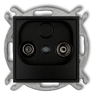 12IG2K Mechanizm gniazda abonenckiego RTV końcowego 2dB Czarny Mat