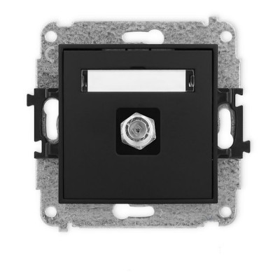 Mechanizm gniazda antenowego pojedynczego typu F (SAT) niklowany Czarny Mat 12IGF-1 Karlik ICON
