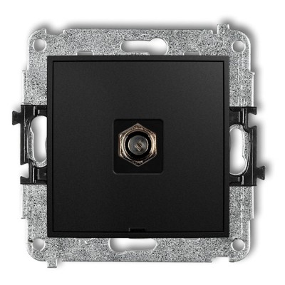 12IGFBO-1 Mechanizm gniazda antenowego pojedynczego typu F (SAT) niklowany, bez pola opisowego Czarny Mat