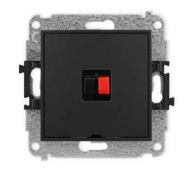 Mechanizm gniazda głośnikowego pojedynczego, bez pola opisowego Czarny Mat Karlik ICON - 12IGGBO-1