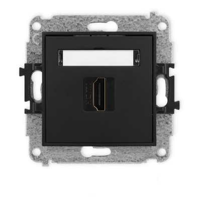 Mechanizm gniazda pojedynczego HDMI 2.0, 4K Czarny Mat Karlik ICON - 12IHDMI-3