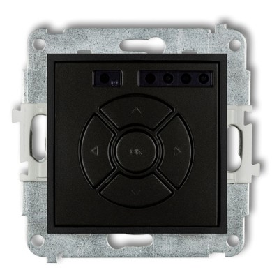Mechanizm elektronicznego sterownika roletowego (sterowanie lokalne i pilotem) Czarny Mat Karlik ICON - 12ISR-2