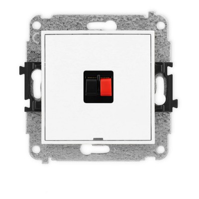 Mechanizm gniazda głośnikowego pojedynczego, bez pola opisowego Biały Mat Karlik ICON - 25IGGBO-1