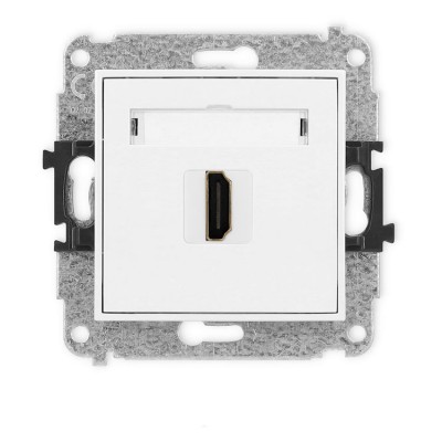 Mechanizm gniazda pojedynczego HDMI 2.0, 4K Biały Mat Karlik ICON - 25IHDMI-3