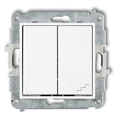 25IWP-10.2 Mechanizm łącznika jednobiegunowego ze schodowym (osobne zasilanie) Biały Mat