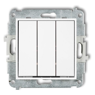 Mechanizm łącznika potrójnego Biały Mat Karlik MINI - 25MWP-7