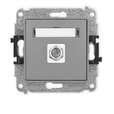 Mechanizm gniazda antenowego pojedynczego typu F (SAT) niklowany Szary Mat 27IGF-1 Karlik ICON