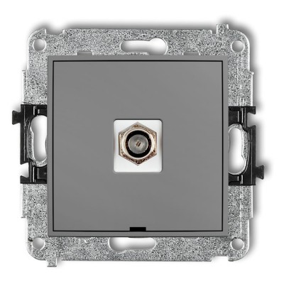 27IGFBO-1 Mechanizm gniazda antenowego pojedynczego typu F (SAT) niklowany, bez pola opisowego Szary Mat