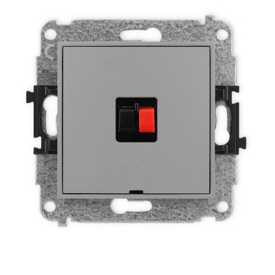 Mechanizm gniazda głośnikowego pojedynczego, bez pola opisowego Szary Mat Karlik ICON - 27IGGBO-1