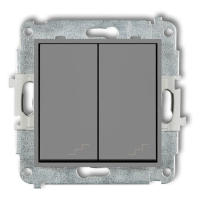 Mechanizm łącznika podwójnego schodowego Szary Mat Karlik ICON - 27IWP-33