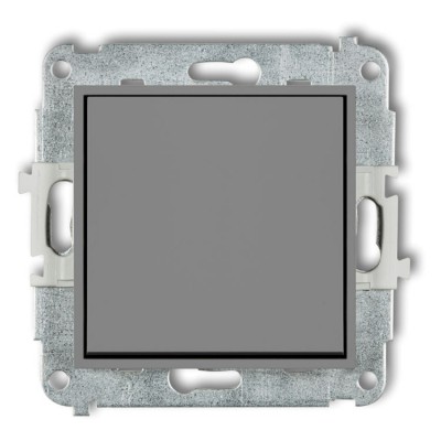Mechanizm łącznika zwiernego, jednobiegunowego (jeden klawisz bez piktogramu) Szary Mat Karlik ICON - 27IWP-4.1