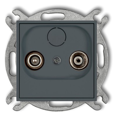 28IG2K Mechanizm gniazda abonenckiego RTV końcowego 2dB Grafitowy Mat