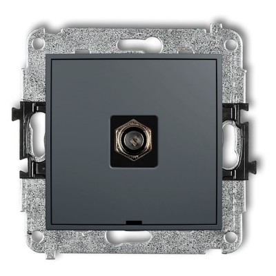 28IGFBO-1 Mechanizm gniazda antenowego pojedynczego typu F (SAT) niklowany, bez pola opisowego Grafitowy Mat