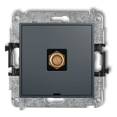 28IGFBO-1.1 Mechanizm gniazda antenowego pojedynczego typu F (SAT) pozłacany, bez pola opisowego Grafitowy Mat
