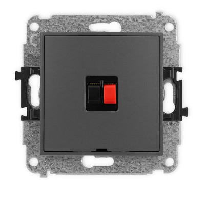 Mechanizm gniazda głośnikowego pojedynczego, bez pola opisowego Grafitowy Mat Karlik ICON - 28IGGBO-1