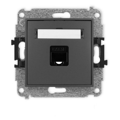 Mechanizm gniazda komputerowego pojedynczego 1xRJ45, kat. 5e, 8-stykowy Grafitowy Mat Karlik ICON - 28IGK-1