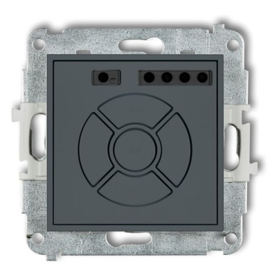 Mechanizm elektronicznego sterownika roletowego (sterowanie lokalne i pilotem, sterowanie strefą) Grafitowy Mat Karlik ICON - 28ISR-3