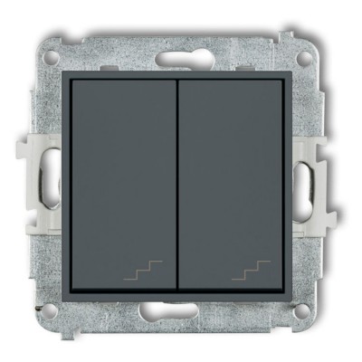 Mechanizm łącznika podwójnego schodowego Grafitowy Mat Karlik ICON - 28IWP-33