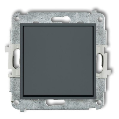 Mechanizm łącznika zwiernego, jednobiegunowego (jeden klawisz bez piktogramu) Grafitowy Mat Karlik ICON - 28IWP-4.1