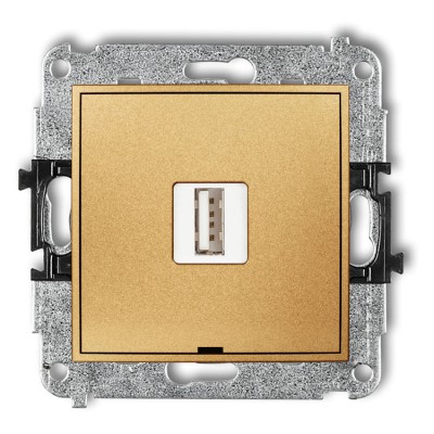 29ICUSBBO-1 Mechanizm ładowarki USB pojedynczej USB A, 5W max., 5V, 1A, bez pola opisowego Złoty