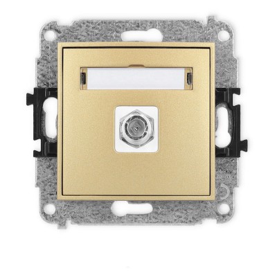 Mechanizm gniazda antenowego pojedynczego typu F (SAT) niklowany Złoty 29IGF-1 Karlik ICON
