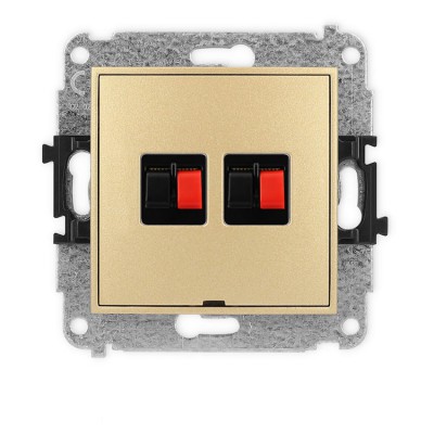 Mechanizm gniazda głośnikowego podwójnego, bez pola opisowego Złoty Karlik ICON - 29IGGBO-2