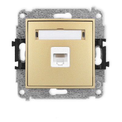 Mechanizm gniazda komputerowego pojedynczego 1xRJ45, kat. 5e, 8-stykowy Złoty Karlik ICON - 29IGK-1