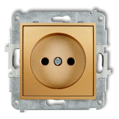 Mechanizm gniazda pojedynczego bez uziemienia 2P (przesłony torów prądowych) Złoty Karlik ICON - 29IGP-1p
