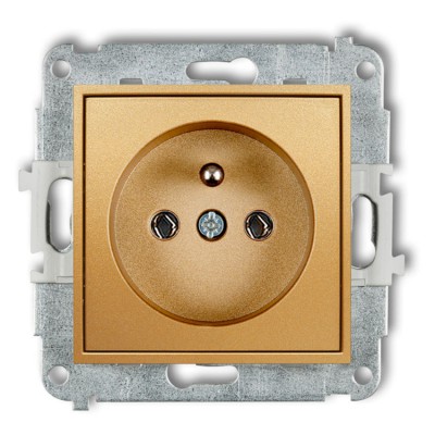 Mechanizm gniazda pojedynczego z uziemieniem 2P+Z (bez przesłon torów prądowych) Złoty Karlik ICON - 29IGP-1z