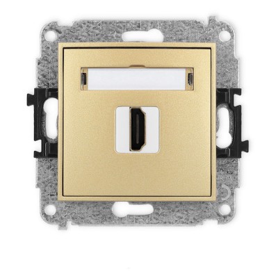 Mechanizm gniazda pojedynczego HDMI 2.0, 4K Złoty Karlik ICON - 29IHDMI-3