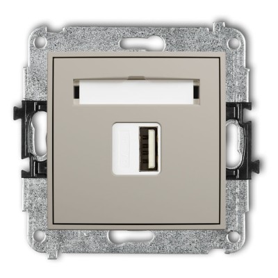 60ICUSB-1 Mechanizm ładowarki USB pojedynczej USB A, 5W max., 5V, 1A Taupe