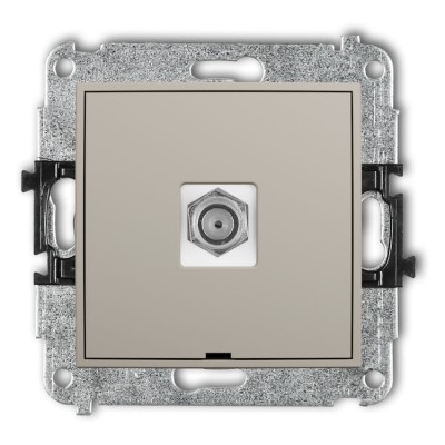 60IGFBO-1 Mechanizm gniazda antenowego pojedynczego typu F (SAT) niklowany, bez pola opisowego Taupe