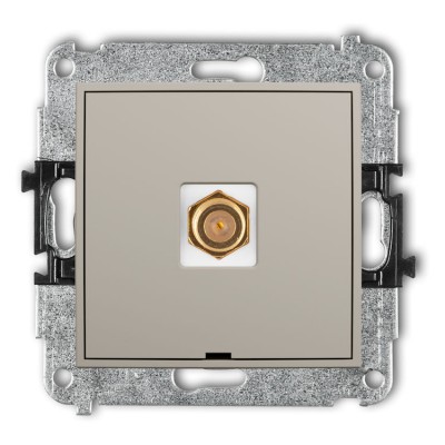 60IGFBO-1.1 Mechanizm gniazda antenowego pojedynczego typu F (SAT) pozłacany, bez pola opisowego Taupe