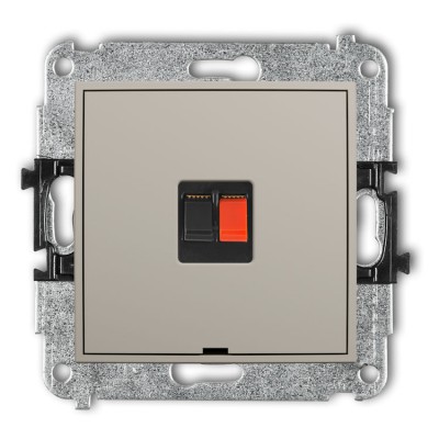 Mechanizm gniazda głośnikowego pojedynczego, bez pola opisowego Taupe Karlik ICON - 60IGGBO-1