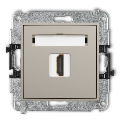 Mechanizm gniazda pojedynczego HDMI 2.0, 4K Taupe Karlik ICON - 60IHDMI-3