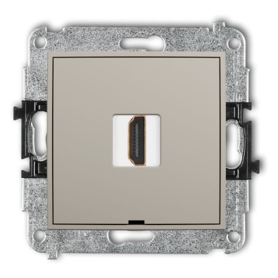 Mechanizm gniazda pojedynczego HDMI 2.1, 8K, bez pola opisowego Taupe Karlik ICON - 60IHDMIBO-5