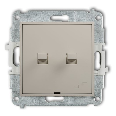 60IWPUS-10.1 Mechanizm łącznika jednobiegunowego ze schodowym w stylu amerykańskim (wspólne zasilanie) Taupe