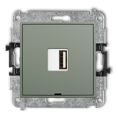 61ICUSBBO-3 Mechanizm ładowarki USB pojedynczej USB A, 10W max., 5V, 2A, bez pola opisowego Szałwiowy