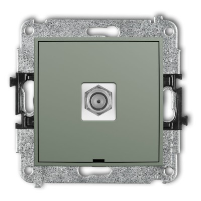 61IGFBO-1 Mechanizm gniazda antenowego pojedynczego typu F (SAT) niklowany, bez pola opisowego Szałwiowy